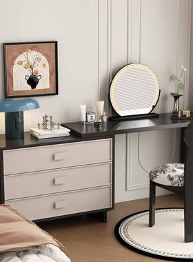 风多巴胺梳妆斗柜妆台一体床尾柜烤漆撞HHS色L中型复古古台化妆桌