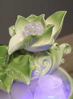 时来运球转ltao9452风水招财流水摆件茶循环水喷泉厅台桌面鱼缸客