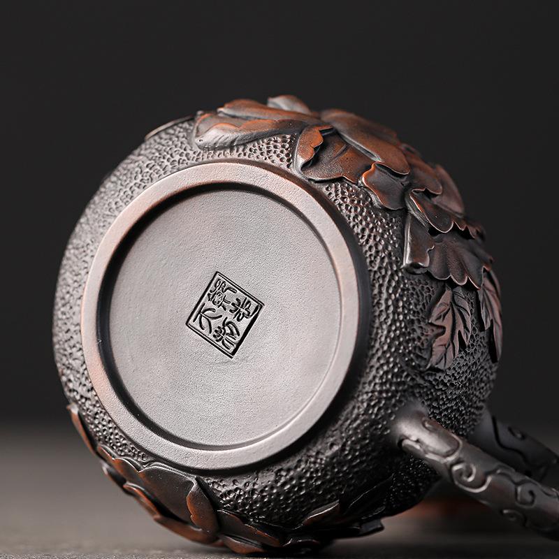 云南大紫DP78陶纯手茶壶单壶浮雕满雕茶壶茶泡具壶工紫砂壶师级收