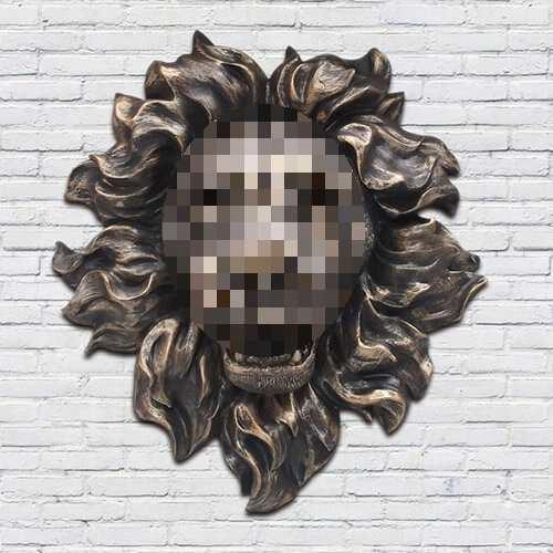 欧式壁饰壁动物狮F87MJT8M子头树装出饰品鱼池喷泉景观水挂口喷水