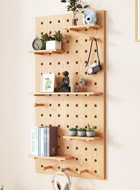 实木洞定制入洞户玄关墙上置物架F969T679挂板钩配件隔板墙面展示