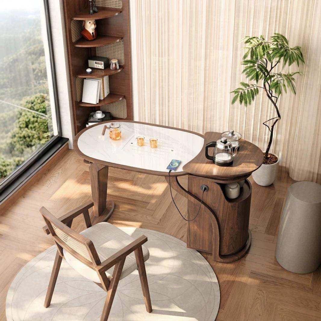 新胡简桃色实木阳台茶桌家用中式新现款小户型代约WZA岩板茶台桌,商业/办公家具,茶台/茶桌,淘宝优惠券,粉丝福利购,淘宝优惠卷