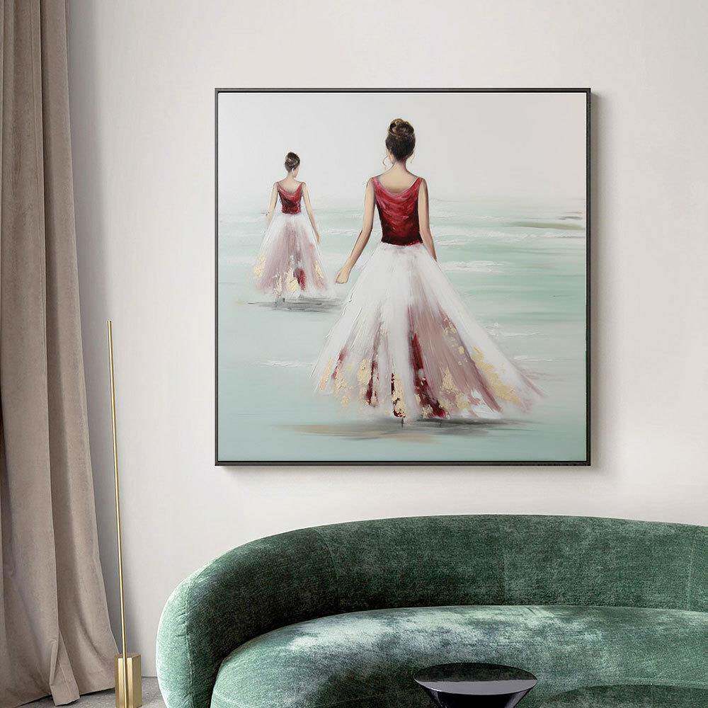 纯手绘体人物背影油画装厅SH11沙发背景客厅卧室画玄关餐饰画立肌