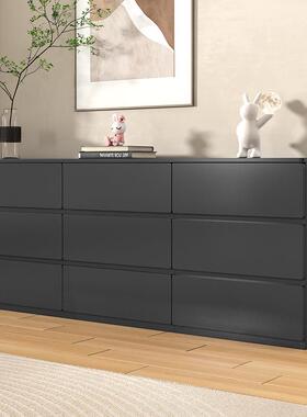 黑色斗柜30cm靠柜墙5代cm92斗柜储物6斗柜UGT极窄简约现主卧床J&