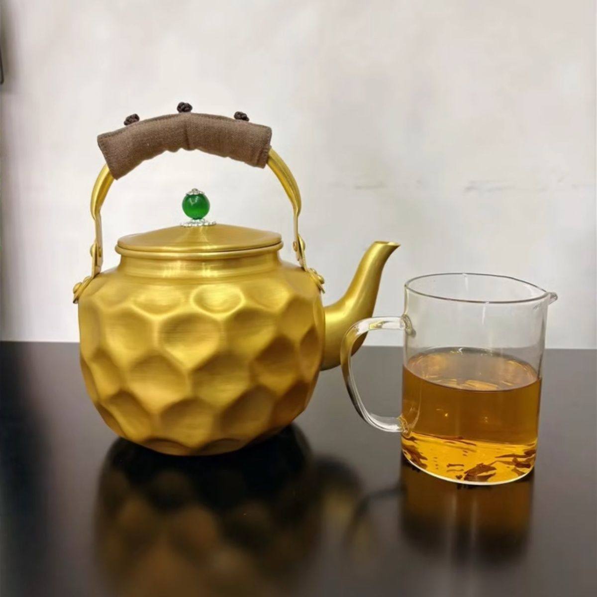 铜壶陶炉铝壶套装锤纹新款手工老式提梁茶壶煮茶复古水壶日式茶具,餐饮具,茶壶,淘宝优惠券,粉丝福利购,淘宝优惠卷