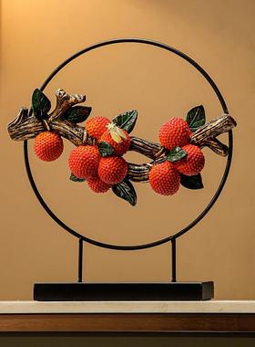 直销新款大吉大利新中式荔枝摆件客厅酒柜寓意好的工艺品开业搬家