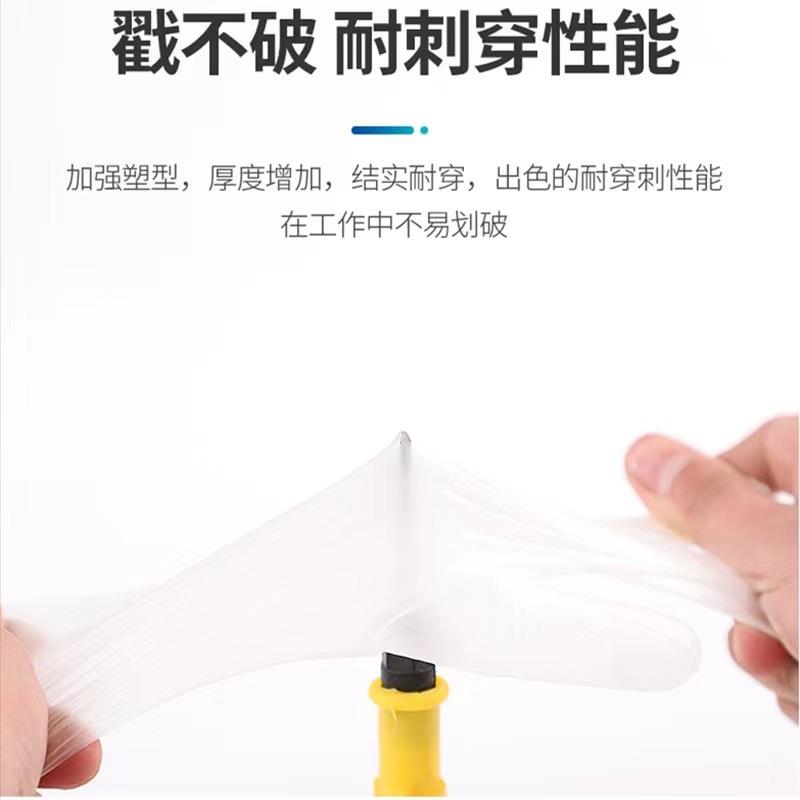 直销新款一次性pvc手套100只盒装食品级英文美容院纹绣家务厨房手
