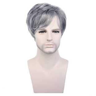 新款直销跨境假发欧美速卖通中老年灰色男士假发头套许昌假发