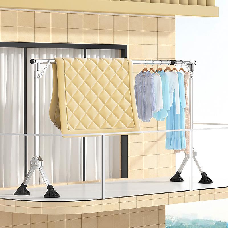 直销新款简易晾衣架落地折叠家用阳台婴儿晒衣架不锈钢宿舍卧室凉