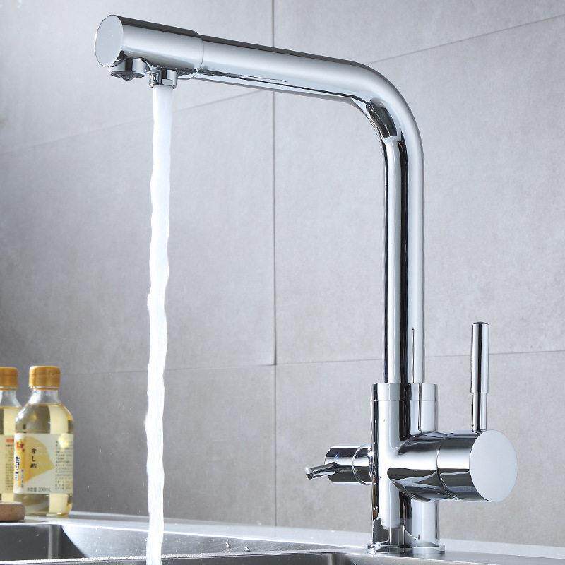 新款直销厨房304不锈钢净水器两用冷热水龙头水槽双开关净水冷热