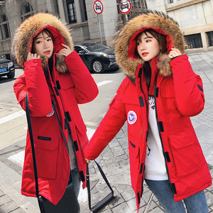 冬装羽绒棉服女中长款工装派克服情侣款棉袄时尚保暖棉衣外套加厚