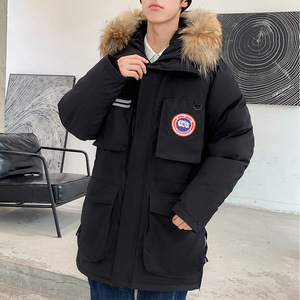新款大鹅欧美羽绒服情侣韩版中长款羽绒服外贸冬装外潮