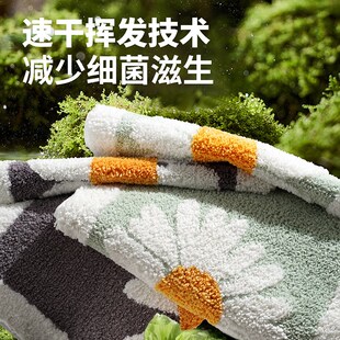 家用卫生间门口地毯浴室防滑垫吸水脚垫厂家卡通小雏.菊植绒地垫
