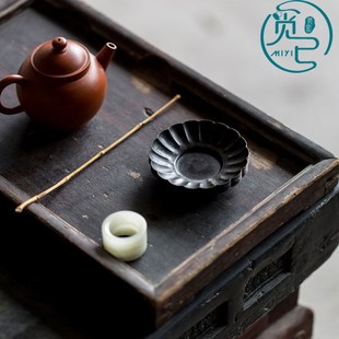 铜制梅花杯垫家用茶杯托复古功夫茶具茶道配件品茗杯防.烫隔热茶