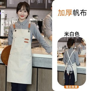 工厂餐饮a围裙防水防油定制印字广告咖啡工作围裙厨房家用高颜值