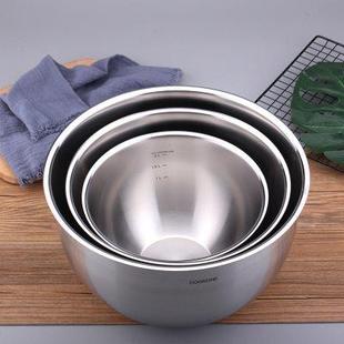 10不锈钢打蛋盆家用304烘焙碗沙拉盆加厚加深洗菜盆搅拌盆 出口18