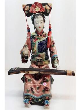石湾陶瓷大家闺秀和棋精品古装仕女摆件林伟东宫廷美女闺女