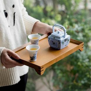 拓土竹制茶托盘茶盘托盘长方形实木盘子家用放茶杯水杯子茶具茶托