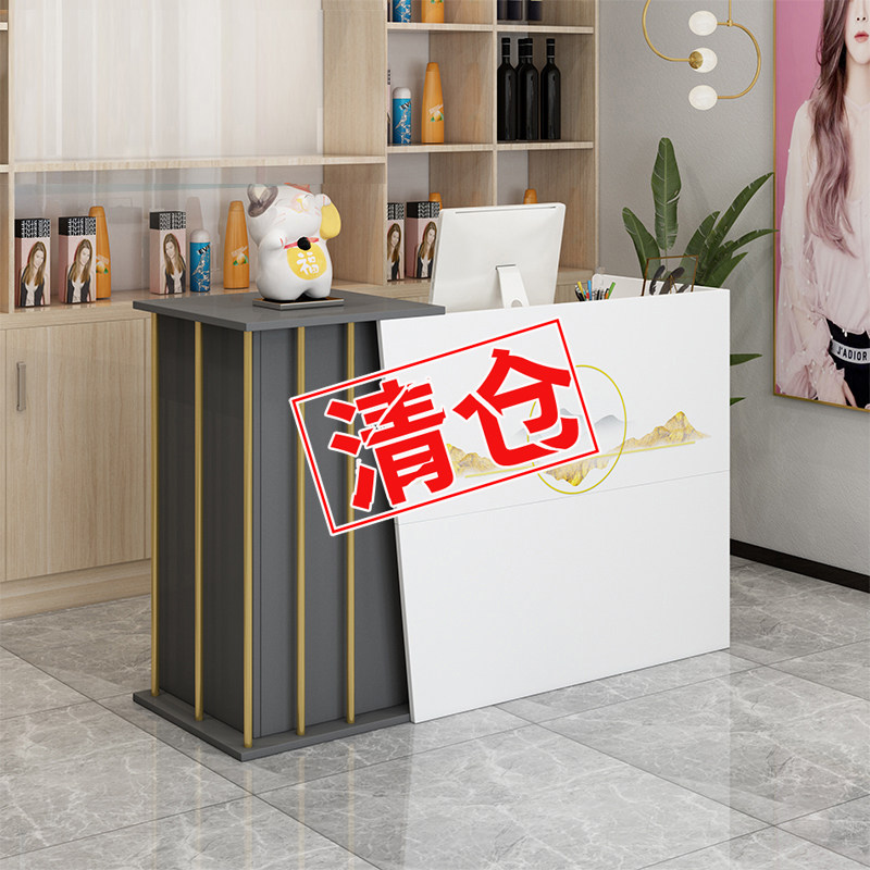 收银台店铺小型前台餐饮店简约现代商用网红吧台桌服装店收银柜台图片