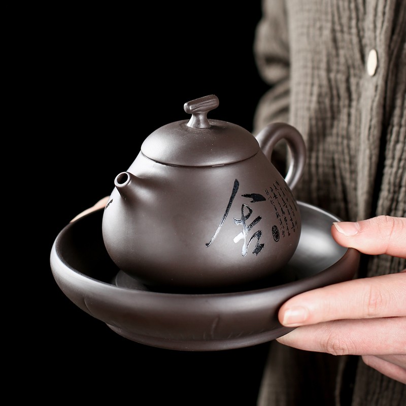紫砂茶具套装家用重竹圆茶盘功夫茶台小套一套办公室会客泡茶茶道