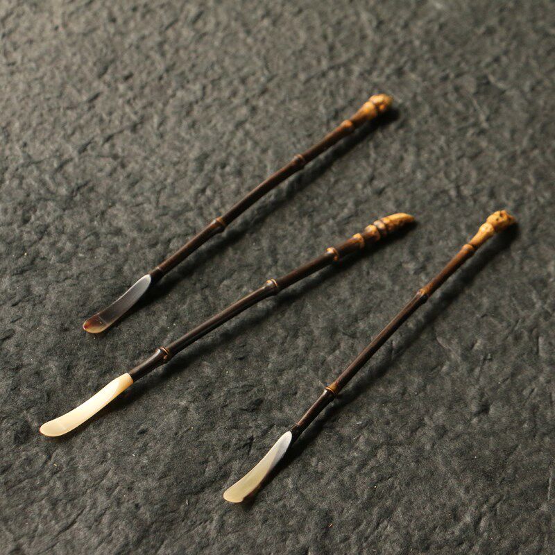 天然紫竹根老料苏工纯手工精工打磨制作牛角头茶道茶拨茶具竹器