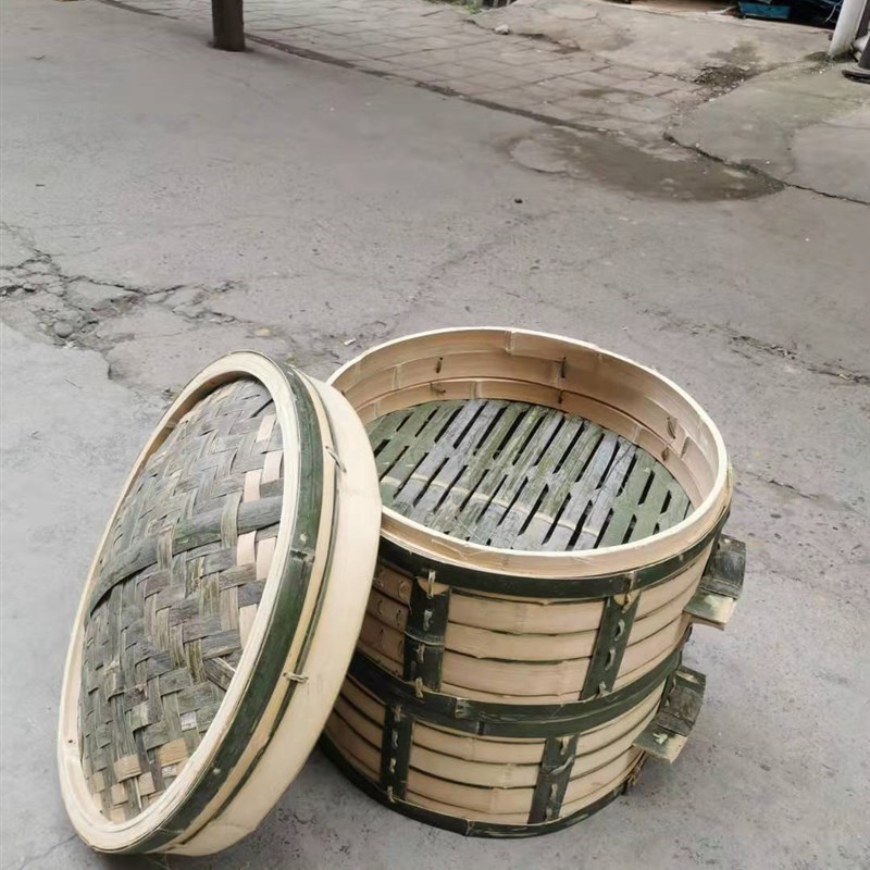 纯手工商用楠竹大蒸笼竹编无胶水加深加高竹笼屉竹蒸屉酒店坝坝宴