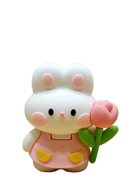 可爱超萌小兔子桌面解压小摆件治癒系车载装饰品迷你卡通公仔礼品