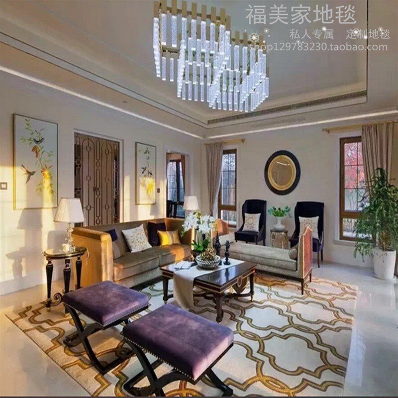 欧式简约羊毛混纺地毯客厅沙发茶几垫卧室床边地垫满铺房间可定制