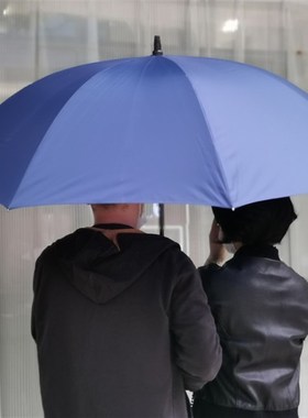特惠福太132cm超大两三人素色直柄雨伞玻璃纤维一甩干英伦风男女