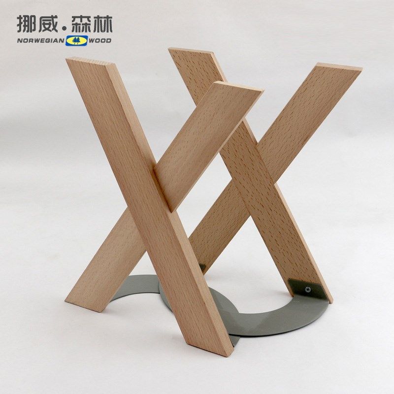 X形实木书立创意大号实木书立架档书挡板书靠北欧复古木质桌书夹