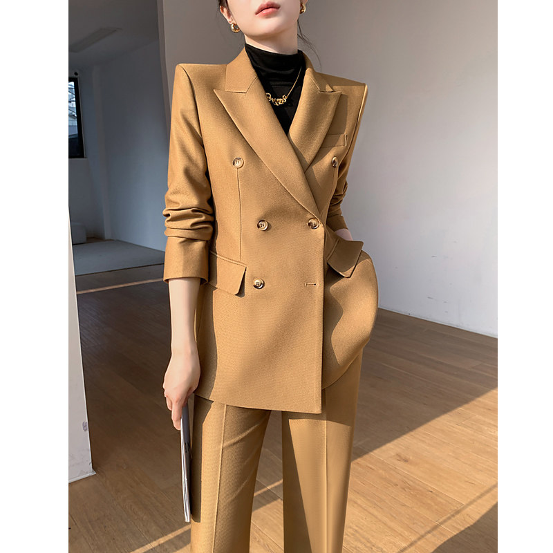 休闲西装套装女秋冬高级感气质阔腿裤职业商务正装工作服西服外套