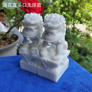迷你小号石狮子一对看门镇宅摆件墓地精雕石雕家居装饰用