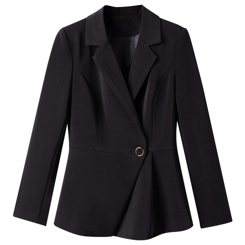 黑色职业设计感女西装工装外套大码胖mm修身工作装正装西服套装