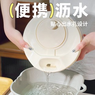 蔬菜沙拉脱水器菜篮甩菜器手动甩干机沥水篮洗菜盆控水神器厨房用