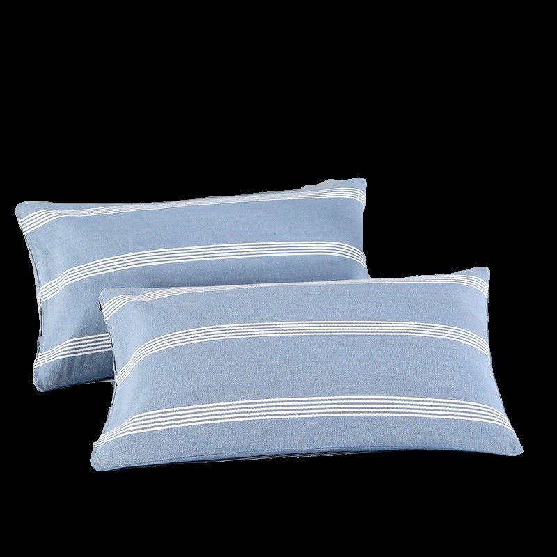 高端A类 母婴级特厚纯棉老粗布枕套加厚全棉布拉链枕头套一对装