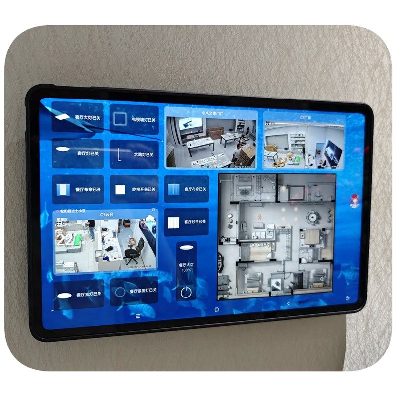 智能家居中控屏磁吸墙充全屋调光窗帘空调控制