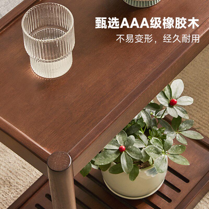 实木窄缝架电脑主机置物架多层移动托盘架桌上型电脑箱架增高架子