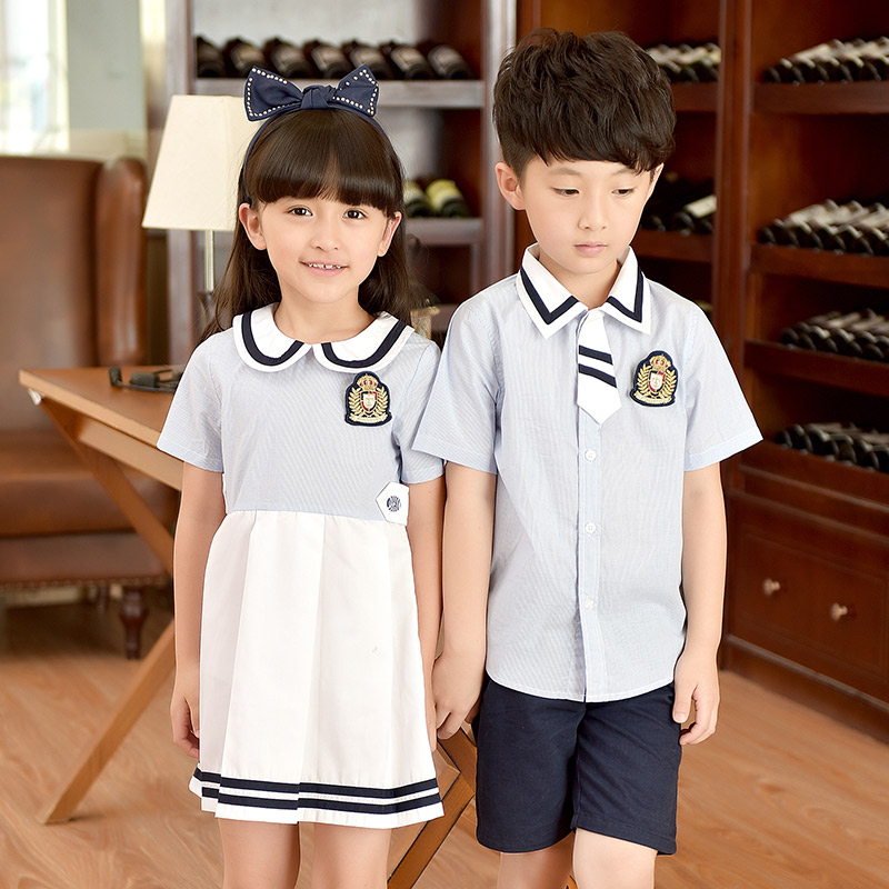 男女童装夏季小学生短袖班服校服套装六一儿童节演出服幼儿园园服