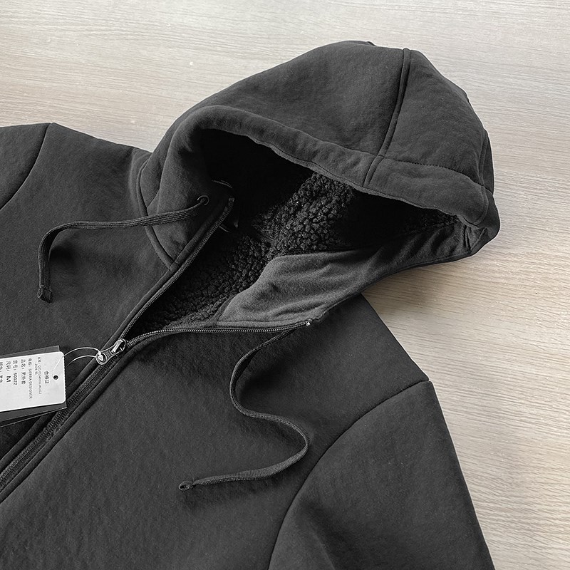 比棉服还保暖!仿羊羔绒内里!秋冬男加绒加厚连帽夹克外套20587