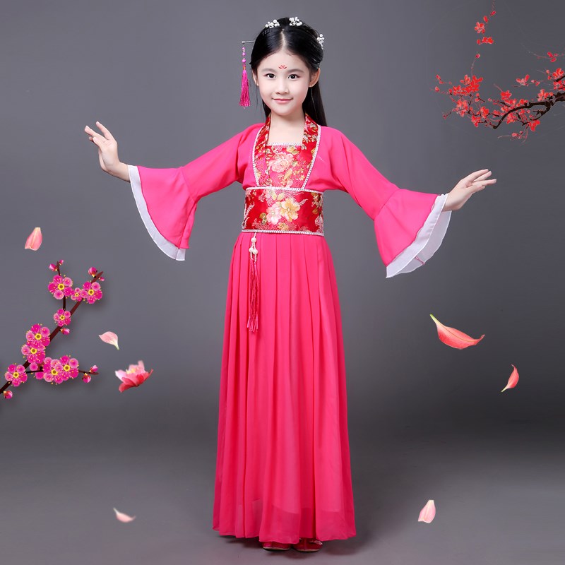 儿童古典舞演出服女少儿古装汉服飘逸伞舞仙女舞蹈服民族舞表演服