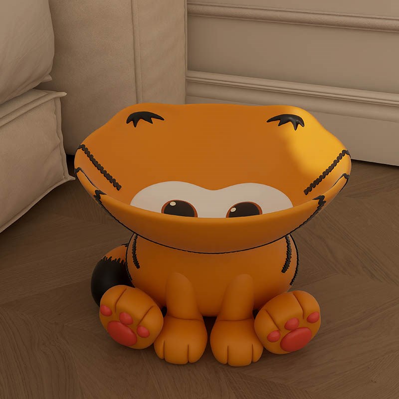 猫碗架通用狗碗食盆陶瓷不易打翻吃饭碗喝水大口径双碗加菲猫摆件