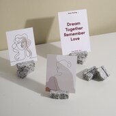 凡岩 天然大理石卡片首饰展示架夹照片架便签夹 戒指座留言明信片