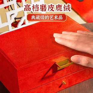 新年红色古风礼盒小女孩皇冠头饰儿童发饰过年女童国风发簪花汉服