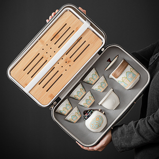 公司活动高档商务伴手礼定制logo陶瓷便携茶具套装节日创意礼盒装