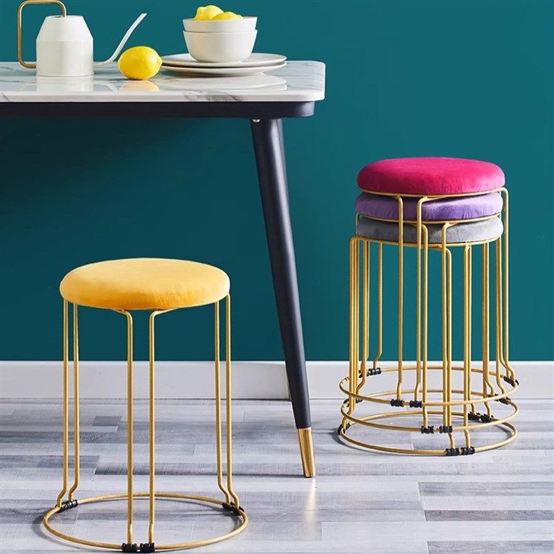 钢筋凳板凳加高布艺凳子卧室时尚彩色简约饭厅圆凳家用可叠放商用,住宅家具,其它凳子,淘宝优惠券,粉丝福利购,淘宝优惠卷