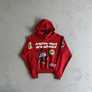 Broken planet美潮破碎星球发泡印花高街男女款宽松休闲连帽卫衣