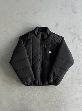 Corteiz  冬季保暖男士宽松复古棉衣欧美潮牌绝缘黑色夹克外套