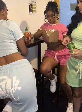 Synaworld  女士 短袖套装欧美明星同款修身显瘦透气休闲