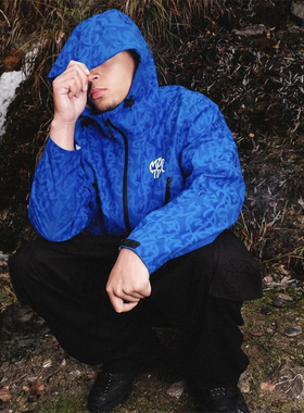 Mertra 秋冬男女时尚 Waterproof Jacket-blue 蓝色水溶硬壳夹克