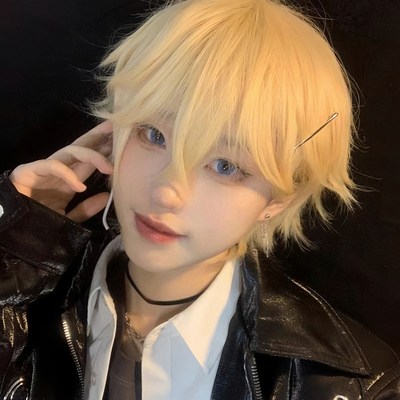 假发男米白色正太短发少年感dk微分碎盖万用毛cos蓬松哑光全头套